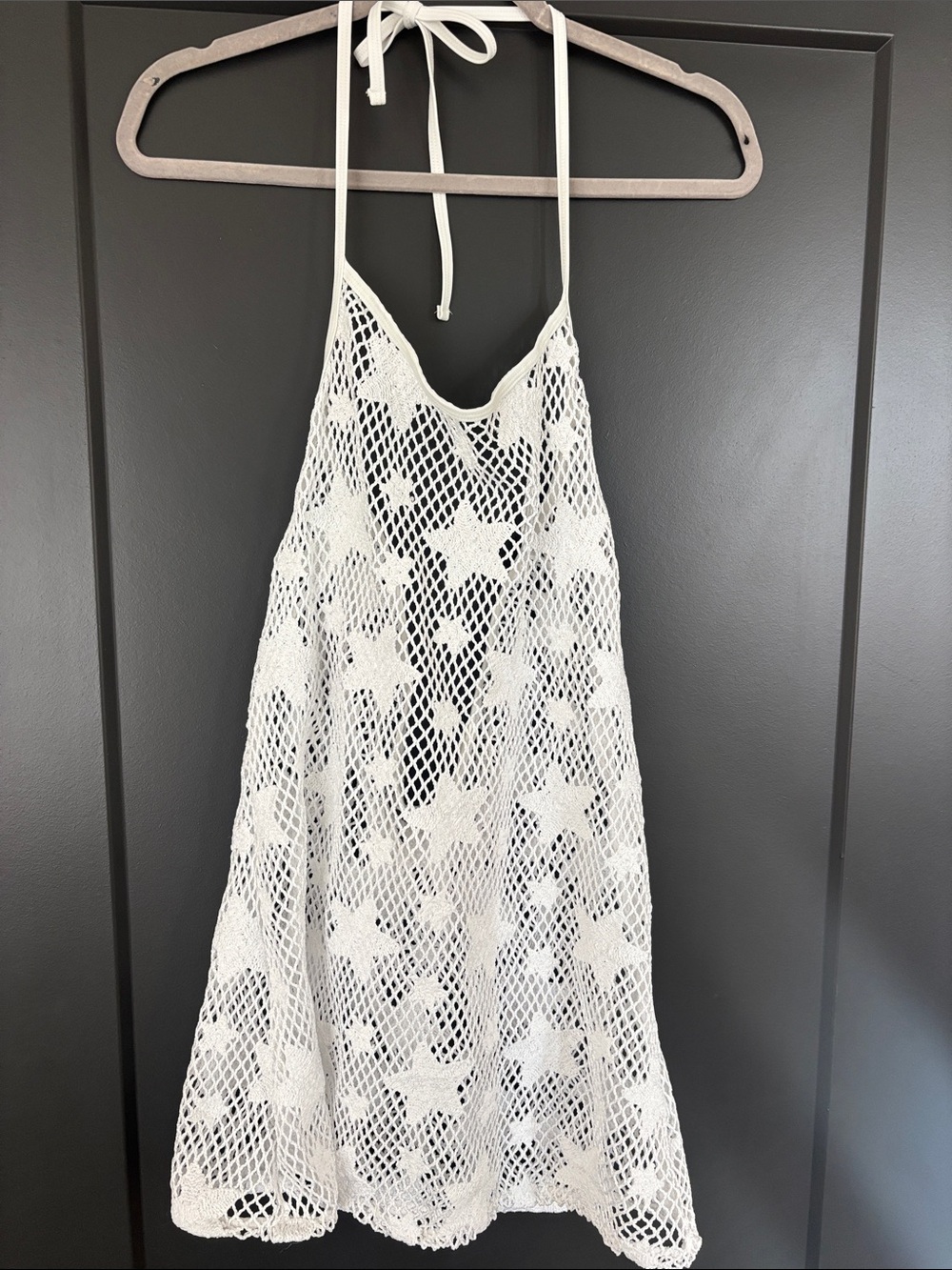 No Boundaries White Crochet Star Swim Coverup